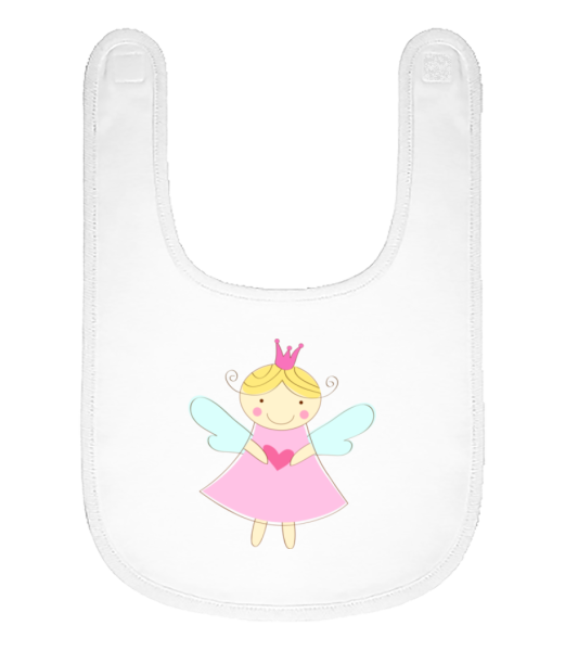 Little Fairy Princess - Organic Baby Bib - White - Front