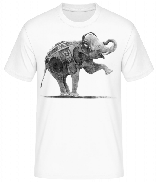 Ghettoblaster Elefant - Männer Basic T-Shirt - Weiß - Vorn