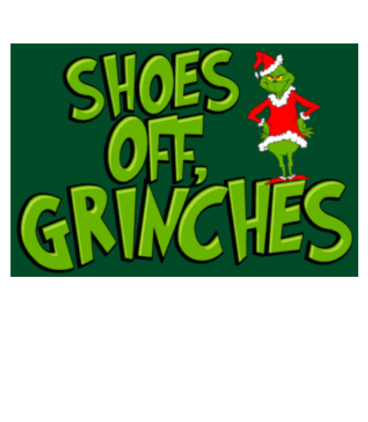 Shoes Off Grinches - Doormat - White - Front