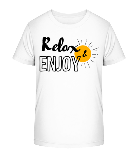Relax Enjoy - Kid's Bio T-Shirt Stanley Stella - White - Front