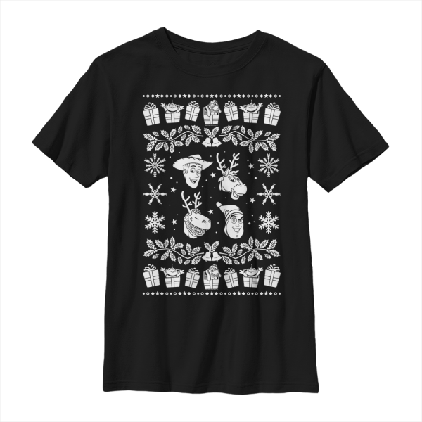 Disney - Toy Story - Skupina Sweater Story - Christmas - Kids T-Shirt - Black - Front