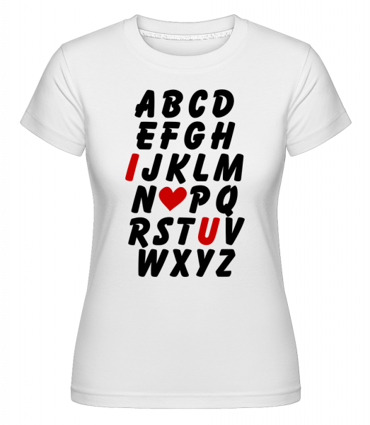Love Alphabet -  Shirtinator Women's T-Shirt - White - Vorn