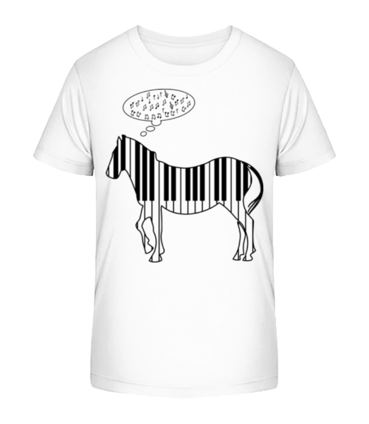 Piano Zebra - Kid's Bio T-Shirt Stanley Stella - White - Front