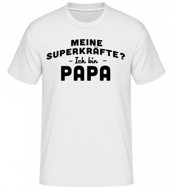 Superkräfte Papa - Shirtinator Männer T-Shirt - Weiß - Vorn