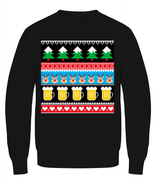 Ugly Christmas Symbols - Men's Sweatshirt AWDis - Black - Front