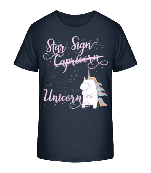 Star Sign Unicorn Capricorn - Kinder Bio T-Shirt Stanley Stella - Marine - Vorne