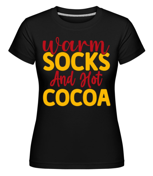 Warm Socks Hot Cocoa -  Shirtinator Women's T-Shirt - Black - Front