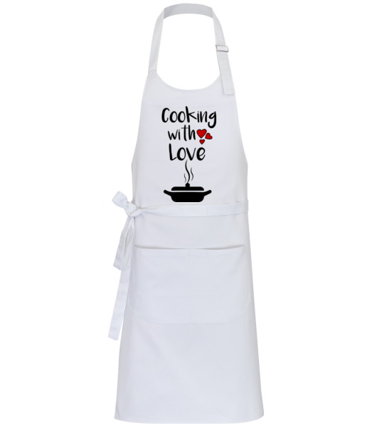Cooking With Love - Professional Apron - White - Front