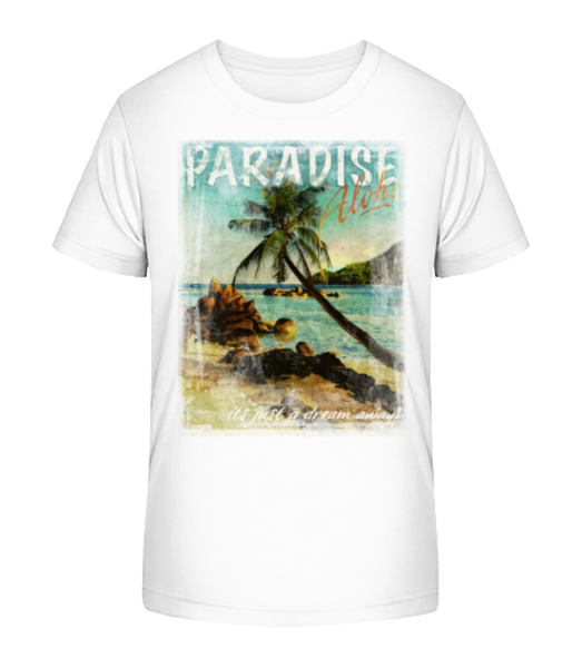 Paradise Aloha - Kinder Bio T-Shirt Stanley Stella - Weiß - Vorne