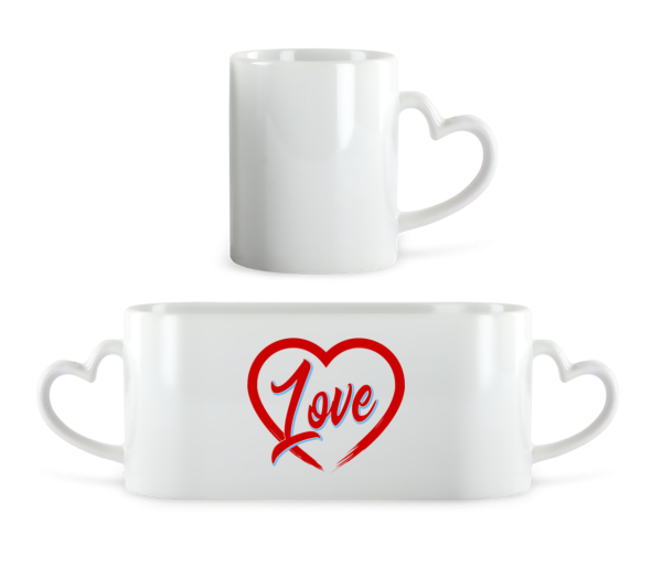 Heart Love - Heart Mug - White - Front