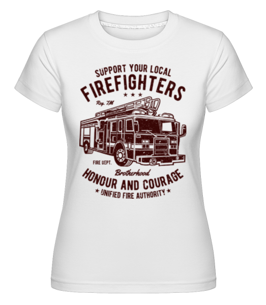 Fire Fighters Truck -  Shirtinator Women's T-Shirt - White - Front