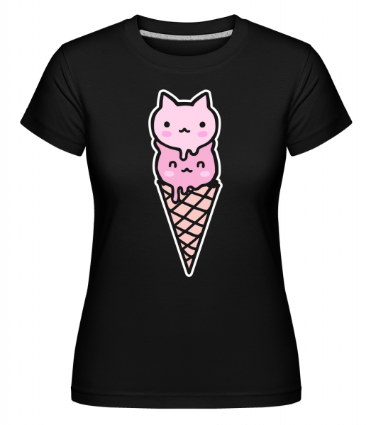 Little Kitten Ice Creme -  Shirtinator Women's T-Shirt - Black - Vorn