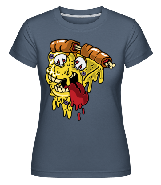 Pizza Monster -  Shirtinator Women's T-Shirt - Denim - Front