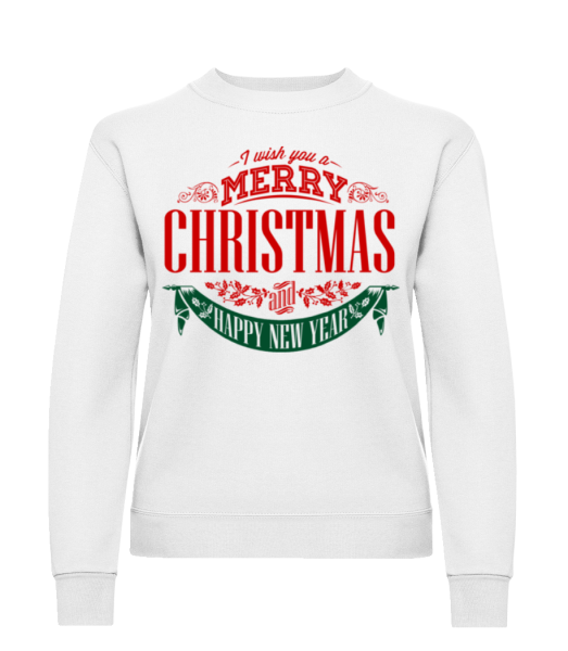 Merry Christmas Label - Women's Sweatshirt - White - Front