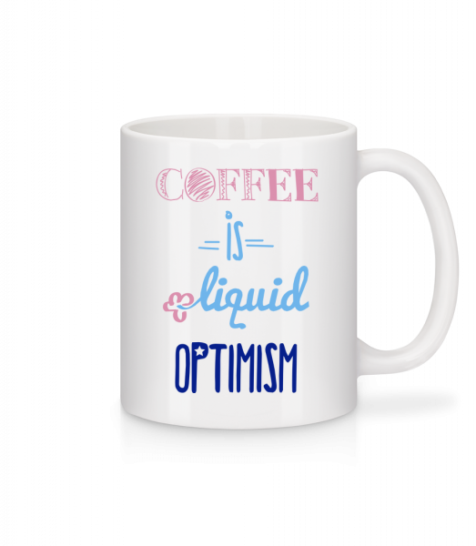 Coffee Is Liquid Optimism - Tasse - Weiß - Vorn