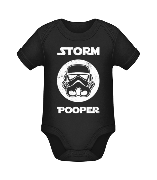 Storm Pooper - Organic Baby Body - Black - Front
