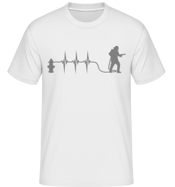 Feuerwehrmann Herzschlag - Shirtinator Männer T-Shirt - Weiß - Vorne