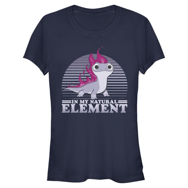 Disney - Eiskönigin - Bruni Element Flames - Frauen T-Shirt - Marine - Vorne