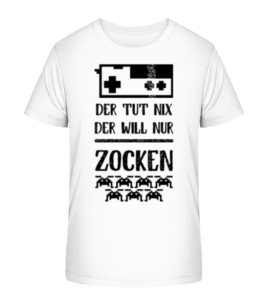 Der Tut Nix Nur Zocken - Kinder Bio T-Shirt Stanley Stella - Weiß - Vorne