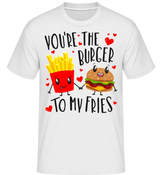 Burger To My Fries -  Shirtinator Men's T-Shirt - White - Front
