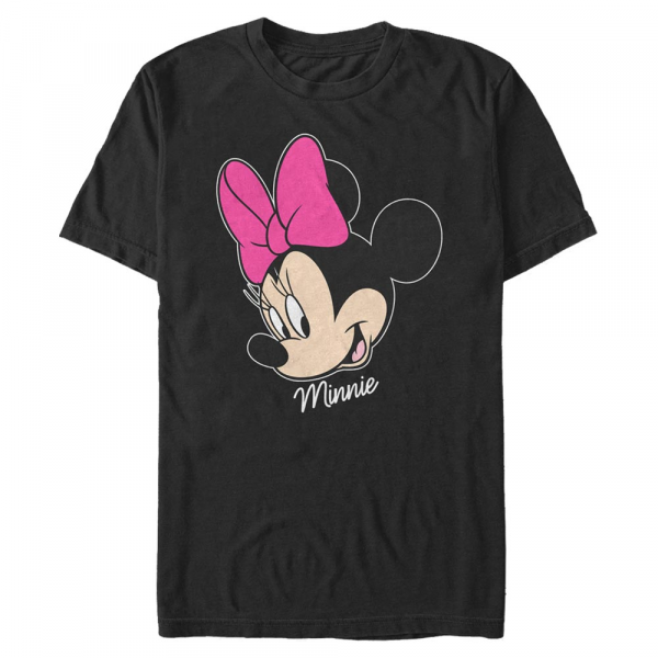 Disney - Micky Maus - Minnie Mouse Minnie Big Face - Männer T-Shirt - Schwarz - Vorne