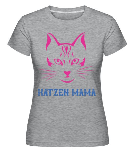 Katzen Mama - Shirtinator Frauen T-Shirt - Grau meliert - Vorne