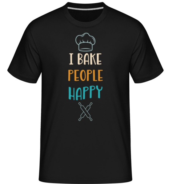 I Bake People Happy -  Shirtinator Men's T-Shirt - Black - Front