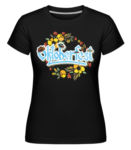 Oktoberfest Flowers -  Shirtinator Women's T-Shirt - Black - Front
