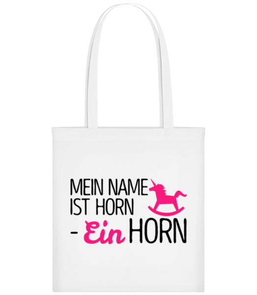 Mein Name Ist Horn, Ein Horn - Stofftasche - Weiß - Vorne