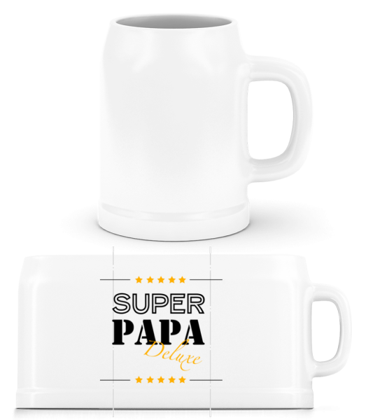 Super Papa Deluxe - Beer Mug - White - Front