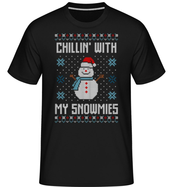 Chillin With My Snowmies - Shirtinator Männer T-Shirt - Schwarz - Vorne