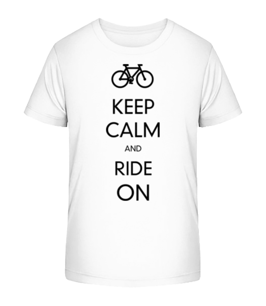 Keep Calm And Ride On - Kid's Bio T-Shirt Stanley Stella - White - Front