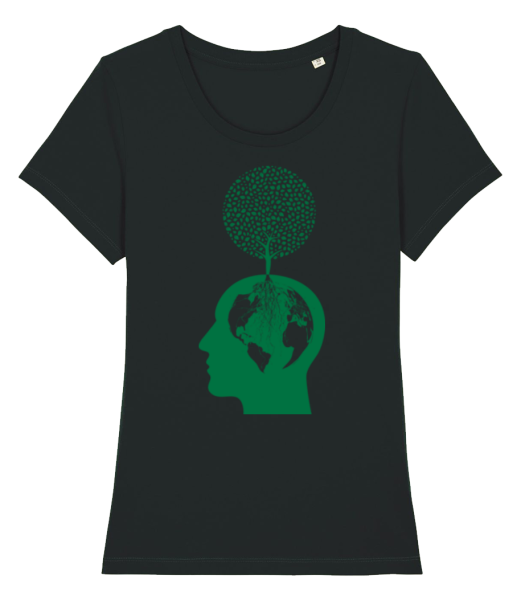 Nature And Environment Head - Women's Organic T-Shirt Stanley Stella - Black - Front