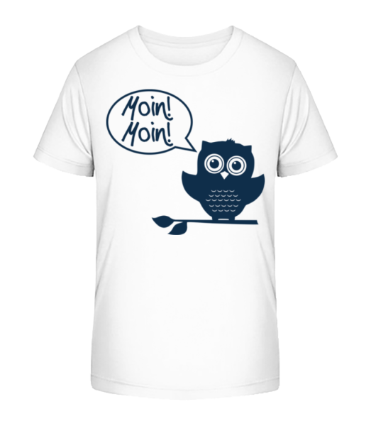 Moin, Moin! - Eule - Kinder Bio T-Shirt Stanley Stella - Weiß - Vorne