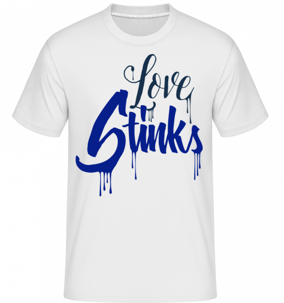 Love Stinks Lettering - Shirtinator Männer T-Shirt - Weiß - Vorn