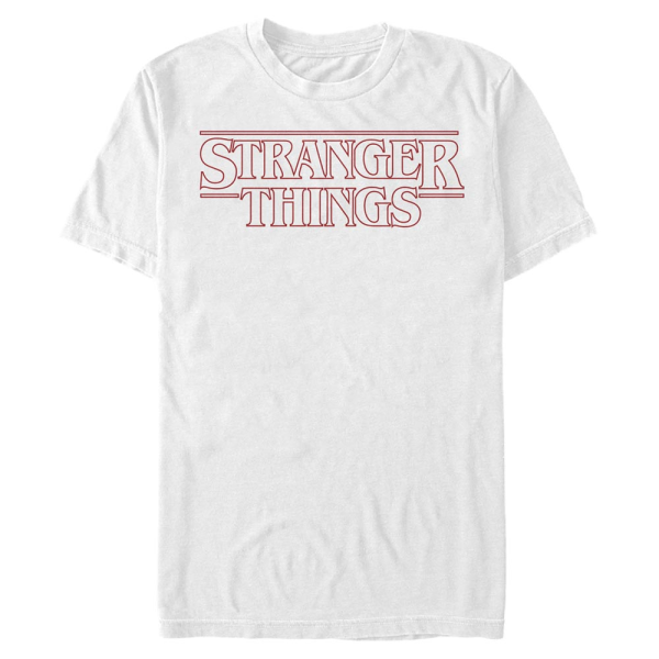 Netflix - Stranger Things - Logo Stranger Red Outline - Männer T-Shirt - Weiß - Vorne