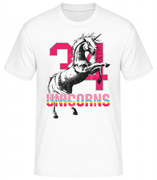 34 Unicorns - Männer Basic T-Shirt - Weiß - Vorn