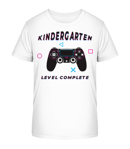 Kindergarten Level Complete - Kinder Bio T-Shirt Stanley Stella - Weiß - Vorne