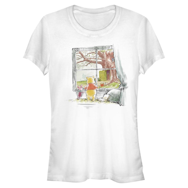 Disney Classics - Winnie Puuh - Pú & prasátko Winnie Window - Frauen T-Shirt - Weiß - Vorne