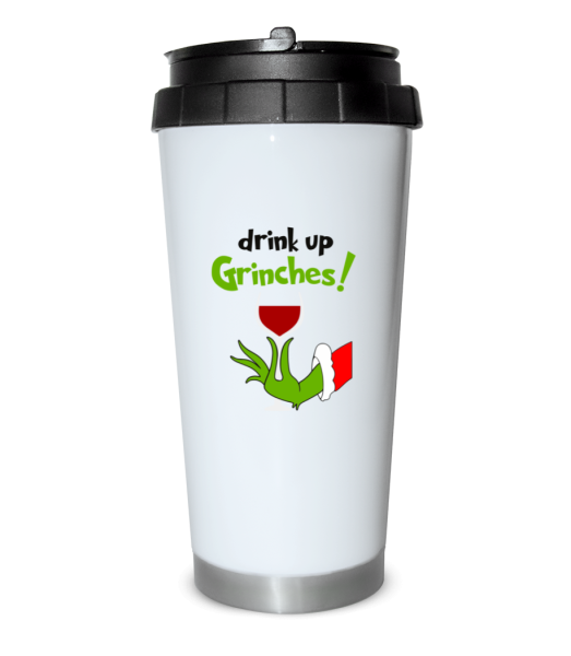 Drink Up Grinches! - Travel mug - White - Front