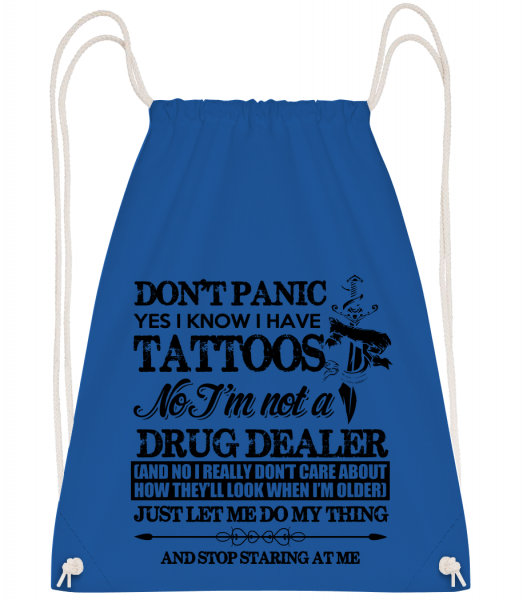 Tattoo Don't Panic - Turnbeutel - Royalblau - Vorn