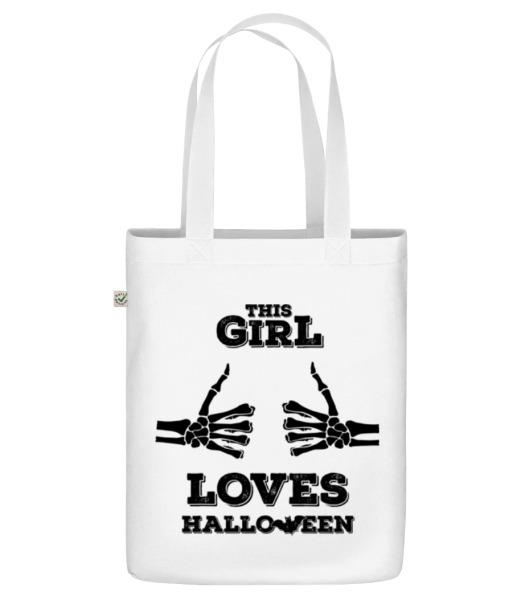 This Girl Loves Halloween - Bio Tasche - Weiß - Vorne