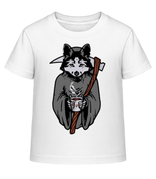 Sensenwolf Grau - Kinder Shirtinator T-Shirt - Weiß - Vorne