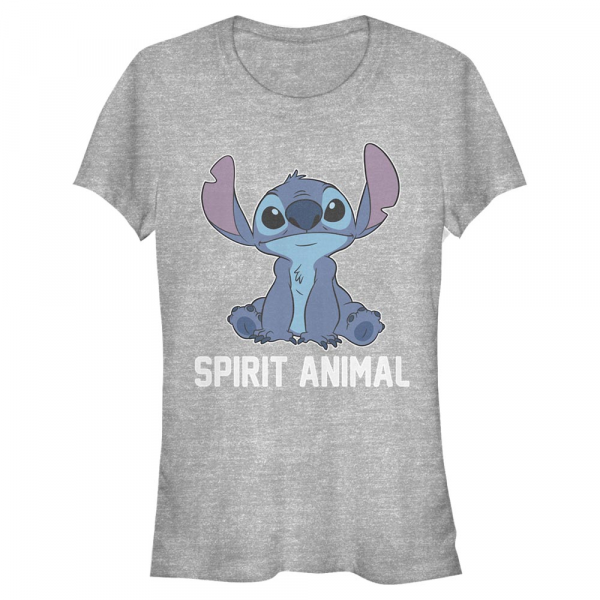 Disney Classics - Lilo & Stitch - Stitch Spirit Animal v2 - Frauen T-Shirt - Grau meliert - Vorne