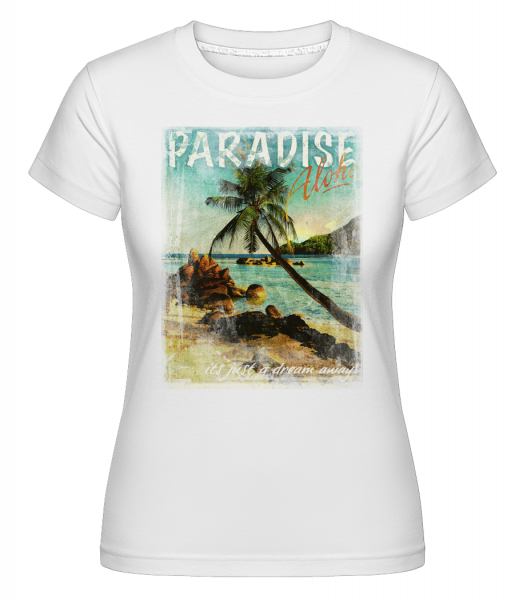 Paradise Aloha - Shirtinator Frauen T-Shirt - Weiß - Vorn