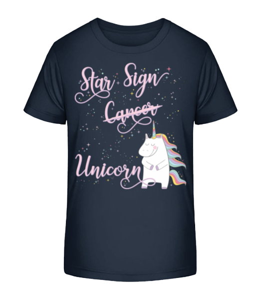 Star Sign Unicorn Cancer - Kinder Bio T-Shirt Stanley Stella - Marine - Vorne