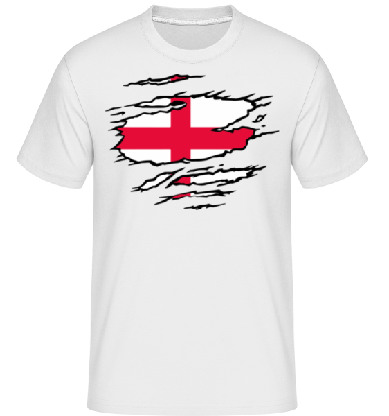 Ripped Flag England - Shirtinator Männer T-Shirt - Weiß - Vorne