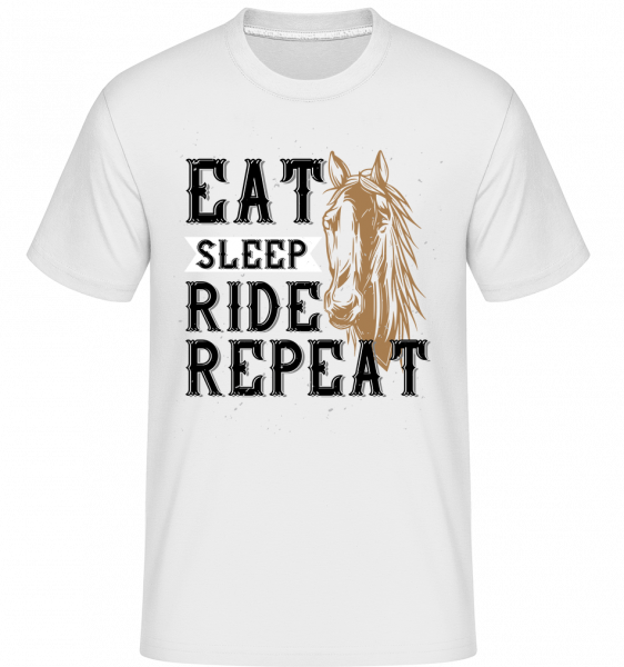Eat Sleep Ride Repeat - Shirtinator Männer T-Shirt - Weiß - Vorn