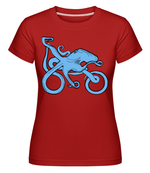 Motorrrad Oktopus - Shirtinator Frauen T-Shirt - Rot - Vorne