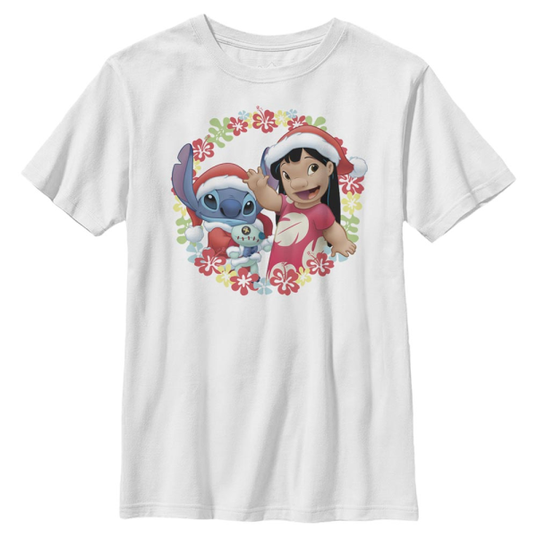Disney - Lilo & Stitch - Lilo & Stitch Lilo and Stitch Holiday - Kinder T-Shirt - Weiß - Vorne